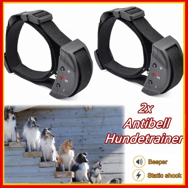 2x Antibell Entrenador de perros Tono Vibración Collar Educativo Collar Perro Entrenamiento