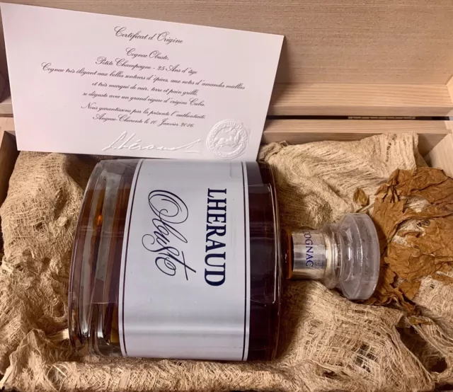 rare COGNAC LHERAUD OBUSTO 25yo 70 cl in original box + certificate