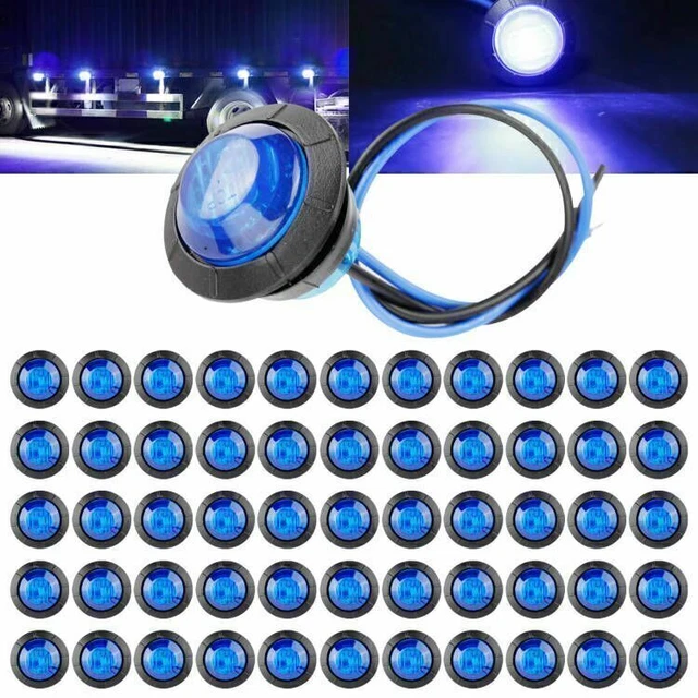 3/4" Round LED Side Marker Clearance Lights Front Rear Marker Indicators Tail Li