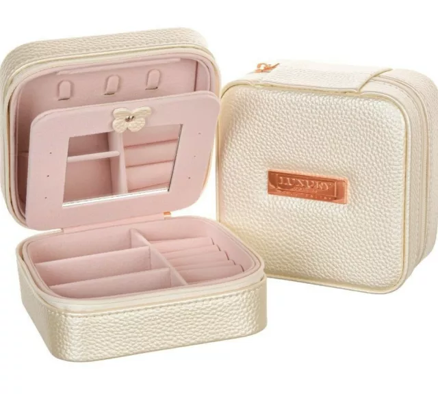 Luxury Jewellery Travel Case Box Jewellery Organiser Pearl Gift For Her NEW