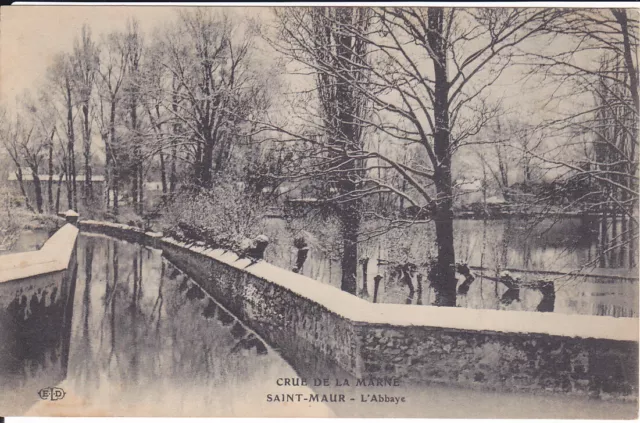 94 * Superbe Carte Postale - CRUE DE LA MARNE - SAINT-MAUR - L'Abbaye * CPA #104
