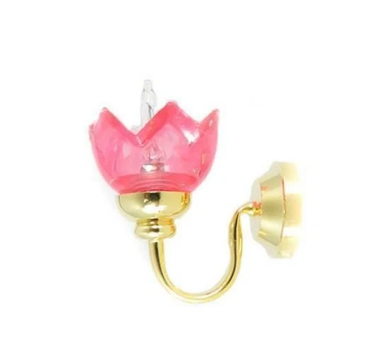 Applique Murale Miniature Tulipes 12V – éclairage Maison De Poupée 1:12, Dorée, Métal – Cir Kit MH636