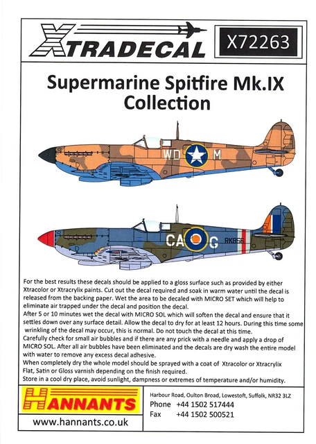 Xtra Decals 1/72 SUPERMARINE SPITFIRE Mk.IX Collection