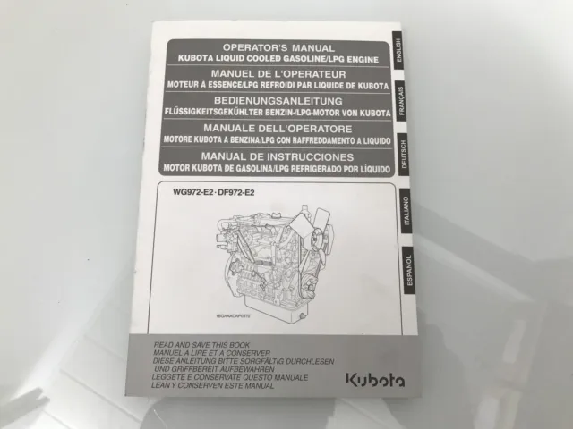 Manuale di Istruzioni Di Kubota WG972 DF972 Istruzioni Per L'Uso