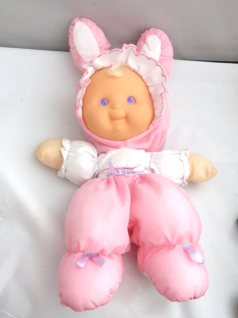 Fisher Price Puffalump Kids Pink Baby Doll Bunny Rabbit 1991 Nylon Stuffed Plush