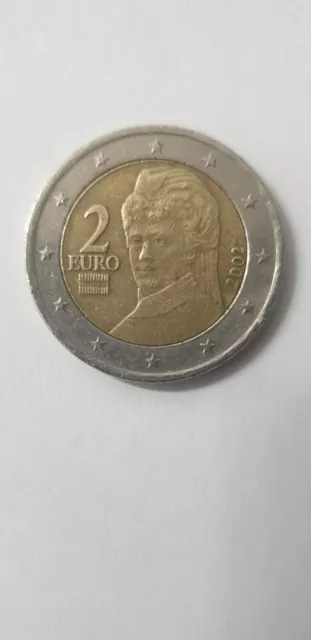 monedas de 2 euros 2002 Austria original Bertha Von Suttner Con ERROR 2