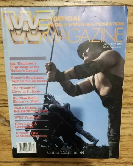 WWF Magazine June/July 1984 Sgt. Slaughter Newsstand Excellent Vintage Wrestling