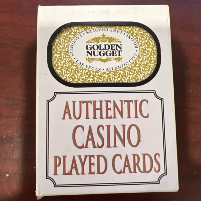 GOLDEN NUGGET Casino Las Vegas Nevada Authentic Played Table Cards Sealed Yellow
