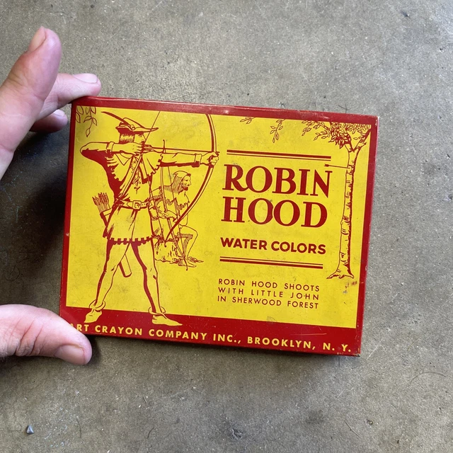 VINTAGE 1940'S ROBIN HOOD WATER COLORS ART CRAYON COMPANY INC.VINTAGE