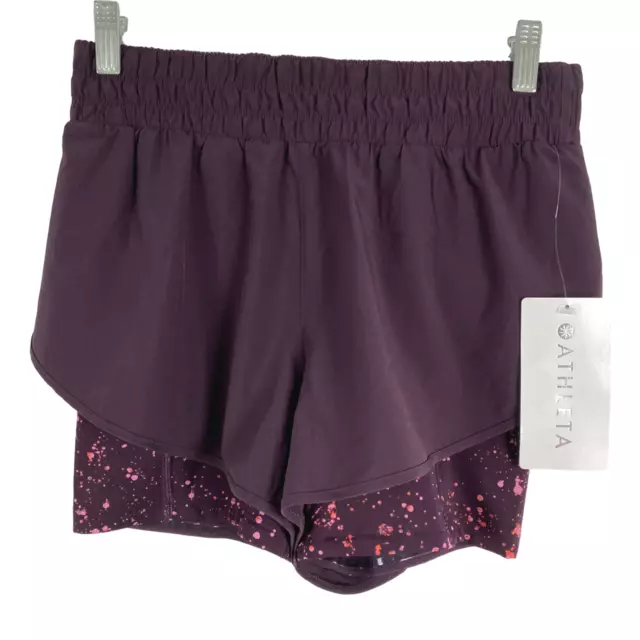 Athleta Hiit It 2 In 1 Shorts Women's Small Running Workout NWT AT-1802
