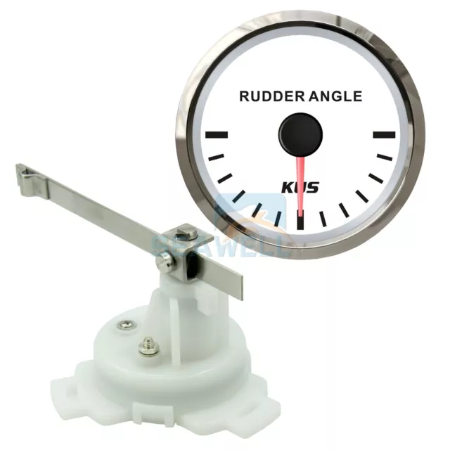 KUS Boat Rudder Angle Indicator Gauge Kit With Rudder Sensor Sender 52mm 12/24V