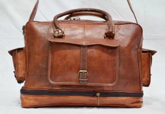 Sac de voyage en cuir Vintage pour hommes, sac de sport, week-end, bagage à... 2