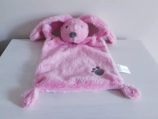 NICOTOY doudou lapin carré rose plat