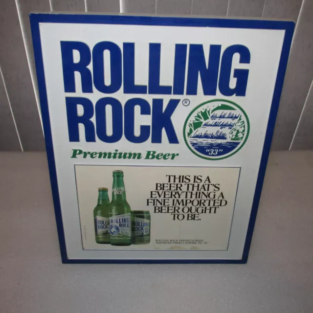 Rolling Rock Premium Beer SIGN plastic table/bar top Latrobe Brewing