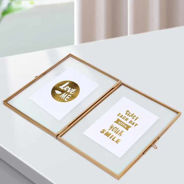 Gold Color Home Glass Decorative Photo Frame 12.7*17.8*1.5cm Stamps USA