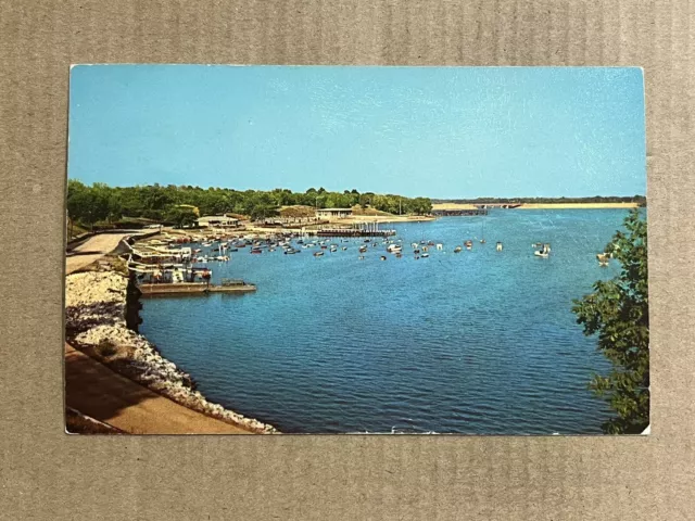 Postcard Illinois Lake Decatur Marina Boats Lake Shore Drive Vintage IL