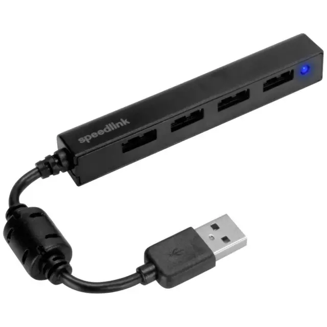 Hub USB 2.0 SpeedLink Snappy Slim 4 ports noir