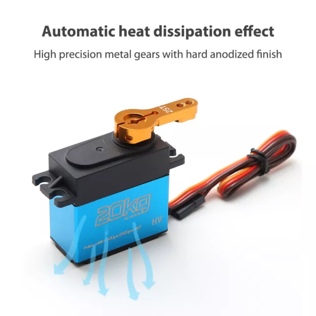 20kg Digital Servo 1/8 1/10 1/12 Scale RC Car Manipulator Metal Gear 25t Arms