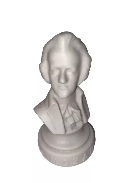 VTG HALBE MOZART Composer Statuette Bust 1756-1791 Resin 4.5 in