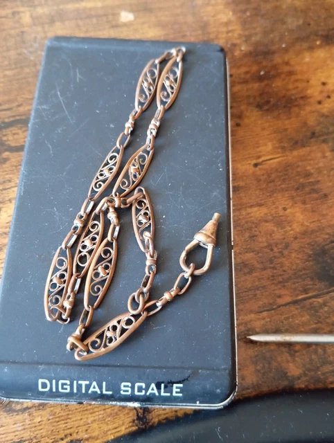 Chaîne De Montre à Gousset Vintage – Maille Filigrane S, Métal Inoxydable Argenté