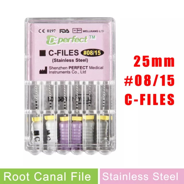 20Pack Dental Endodontic Endo Root Canal Hand Use #08 - #15 C 25mm Files perfect