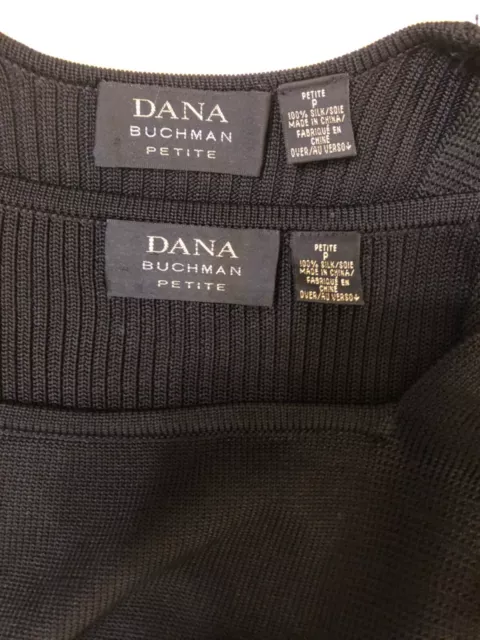 ❤️Designer Dana Buchman Designer Twin Set Solid Black 2 pc Knit Sweater PS Cardi