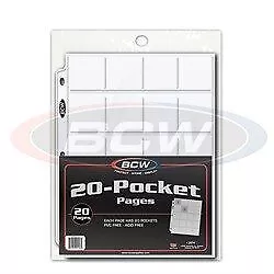 50 Ct. -  Pro 20-Pocket Pages for 2X2 Inch Cardboard Coin Holders