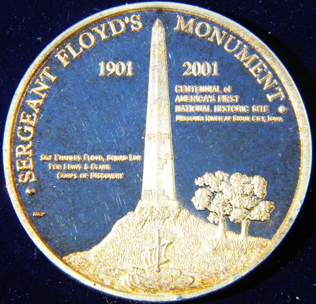 2001 Floyd Monument Centennial, Lewis & Clark, Proof Silver Medal, 1 Oz, 0.999Fs