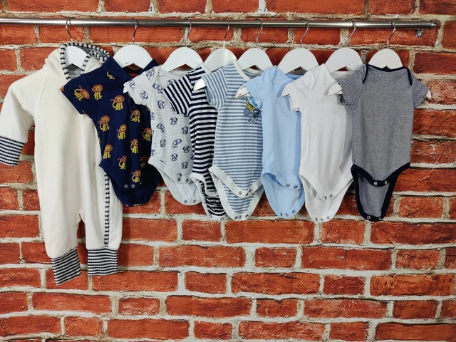 BABY BOY BUNDLE AGE 0-3 MONTHS JOJO MAMAN BEBE M&S etc SNOWSUIT BODYSUIT 62CM