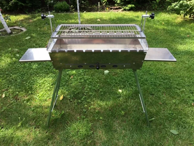 Mangal 2 mm Edelstahl Grill BBQ Standgrill Мангал mit Grillrost Schaschlik