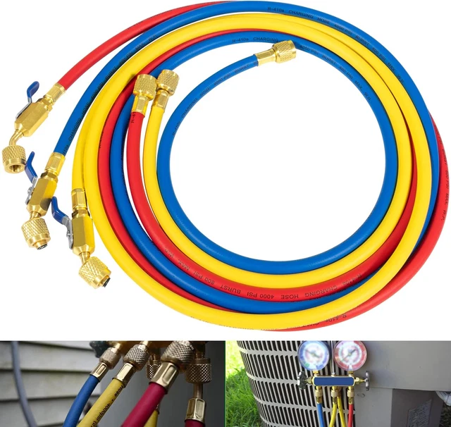 29986 plus II 72" Length Hose 1/4" Diameter with Compact Ball Valve End Refriger