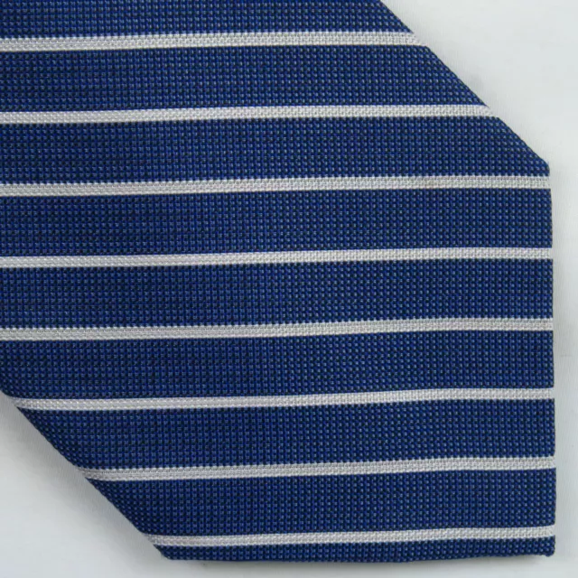 Jos A Bank Blue White Diagonal Stripe Mens Neck Tie 59x3.5 Modern Preppy Classic