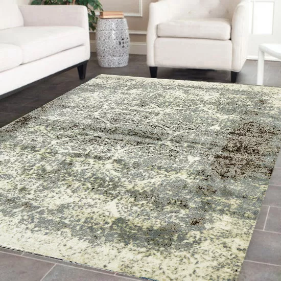 TURKISH CALYPSO NEW 15mm THICK LARGE MODERN FLOOR RUG 160x230cm **CREAM GREY**