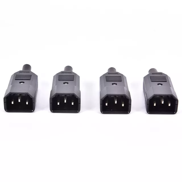 4Pcs Iec C14 Male Inline Chassis Socket Plug Rewireable Mains Power Con.zy