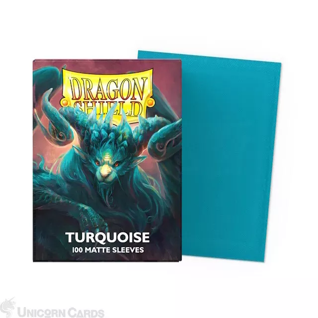 Dragon Shield Matte Turquoise Sleeves : Standard Size (100) - One Piece/Digimon/