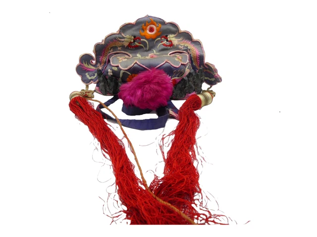 20th Century Chinese Silk Eagle Crown Hat 20th Century Chinese Silk Eagle Crown Hat