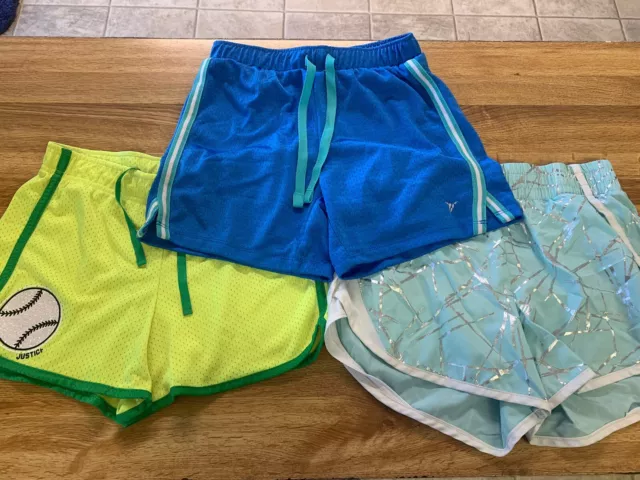 Girls Athletic Shorts Set of 3 Justice, Active & Athletic Works Size 12