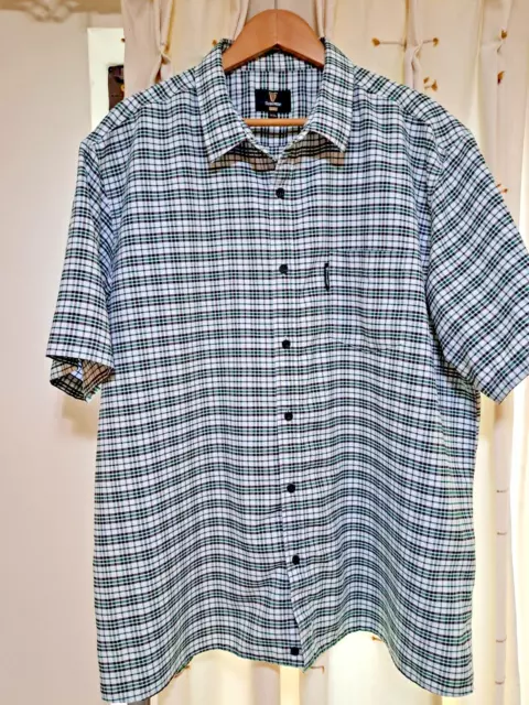 Official Guinness Shirt Mens Short Sleeve Checked Green & White Casual Shirt