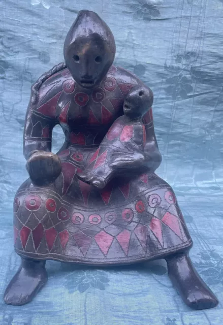 Sculpture Statue 20èm XXèm Manuel Felguérez Personnages Terre cuite Mexique rare