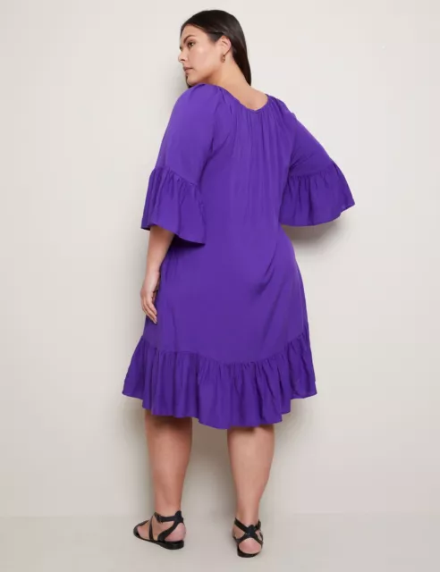 AUTOGRAPH - Plus Size - Womens Dress -  3/4 Frill Sleeve Summer Kaftan Dress 3