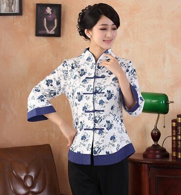 Shanghai Story New Arrival mandarin collar traditional Chinese tops Linen Top