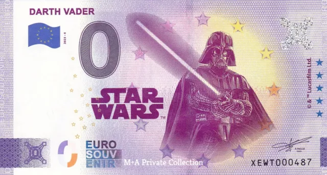 0 Euro-Schein STAR WARS #01 DARTH VADER Krieg der Sterne XEWT-2023-4