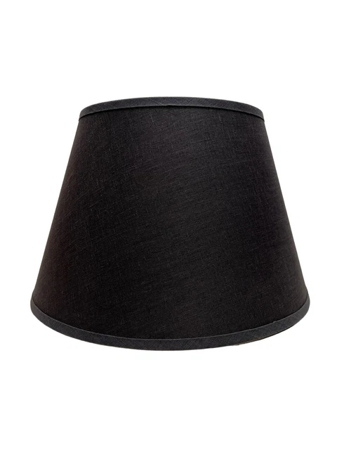 RH Restoration Hardware Lamp Shade BLACK GOLD LINED Linen FABRIC 10 1/2" T RH Restoration Hardware Lamp Shade BLACK GOLD LINED Linen FABRIC 10 1/2" T