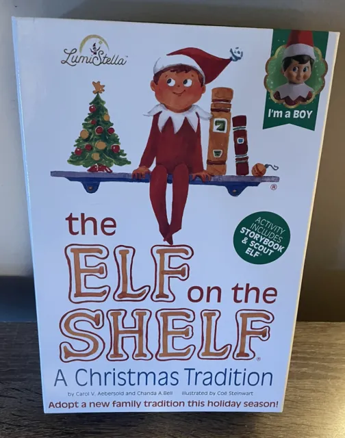 New, Sealed. Elf on the Shelf With Book. Brown Hair Blue Eye Boy Christmas Elf