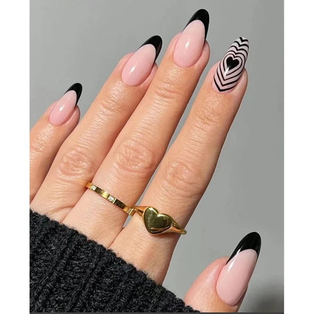 Faux ongles français Conseils pour les ongles Faux-ongles d'amande Portable