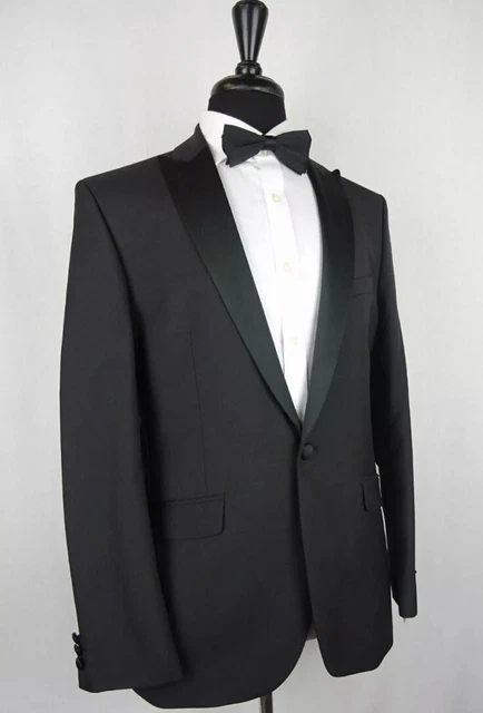 36S MENS DINNER EVENING SUIT EX HIRE BLACK TUXEDO PROM DJ JACKET Formal