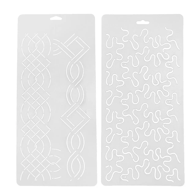 2Pcs Kunststoff Quilten Quilt Schablone Malerei Handwerk Vorlage Nähen Werkzeug