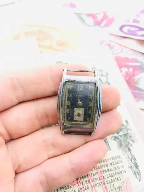 Orologio da uomo vintage con carica FRESCO 1940 SECONDA GUERRA MONDIALE 1930 OROLOGI SVIZZERI anni '30