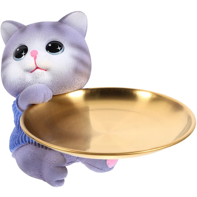 Vide-poche Décoratif En Forme De Chat - Plateau De Rangement Pour Clés, Bijoux, Salon
