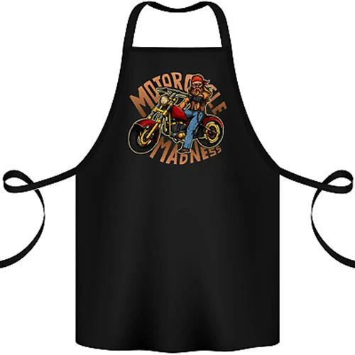Motorcycle Madness Motorbike Biker Cotton Apron 100% Organic
